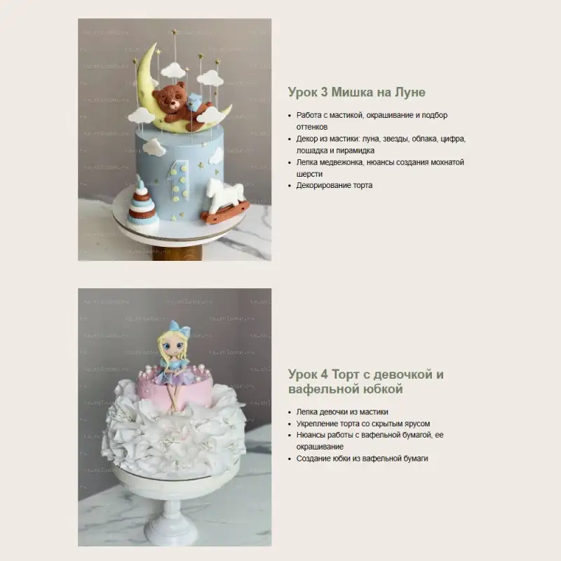 [kasadelika] Декор детских тортов 4.0. Тариф Оптимальный (Анастасия Кудимова, Олеся Кудимова) — превью 3
